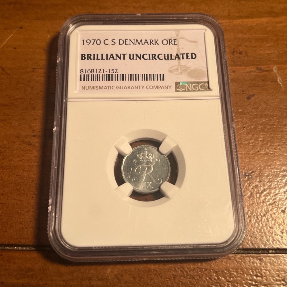 NCG GRADED brilliant uncirculated 1970 c s Denmark Ore!